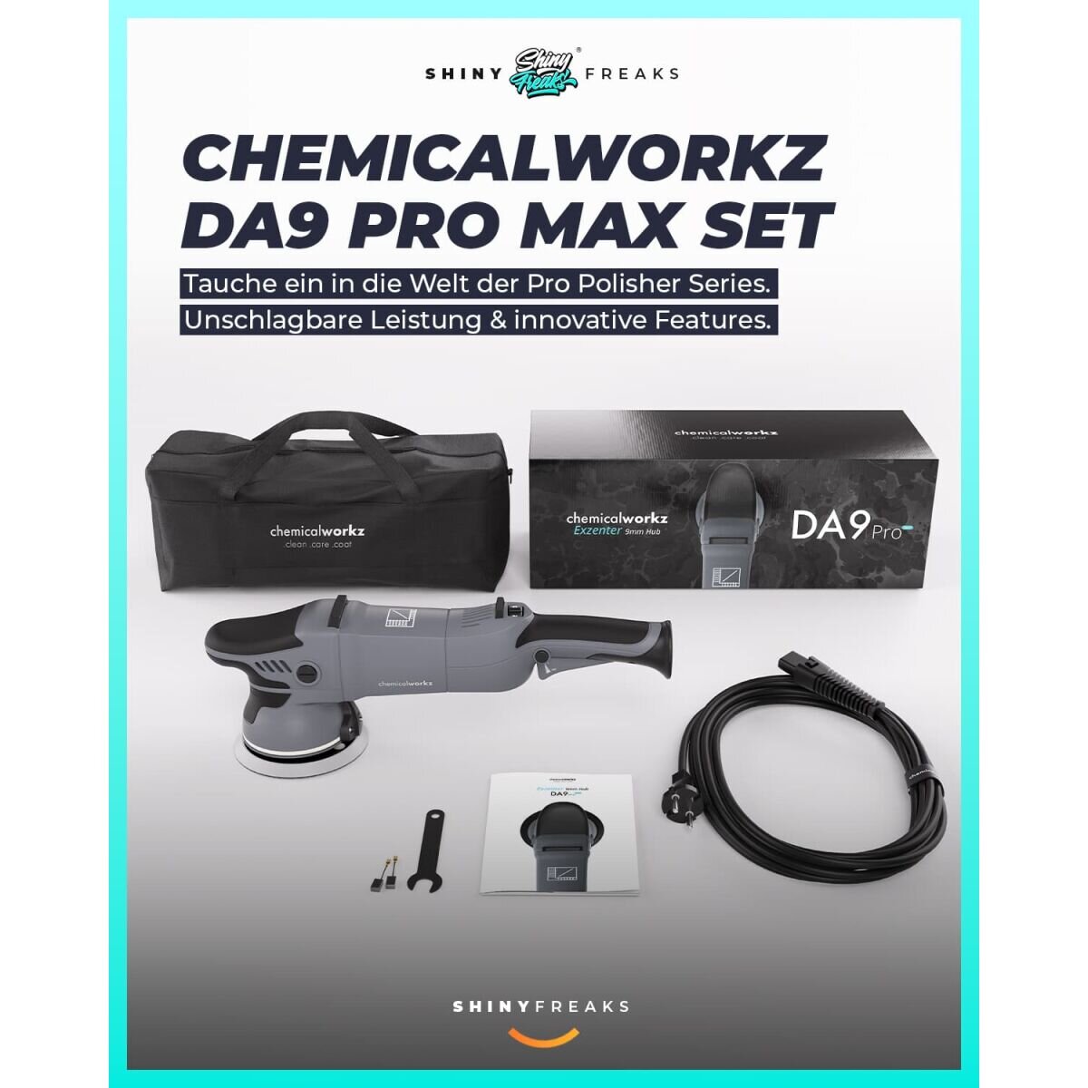 chemicalworkz Poliermaschinen Set DA9 Pro Max + Sonax + Zubehör
