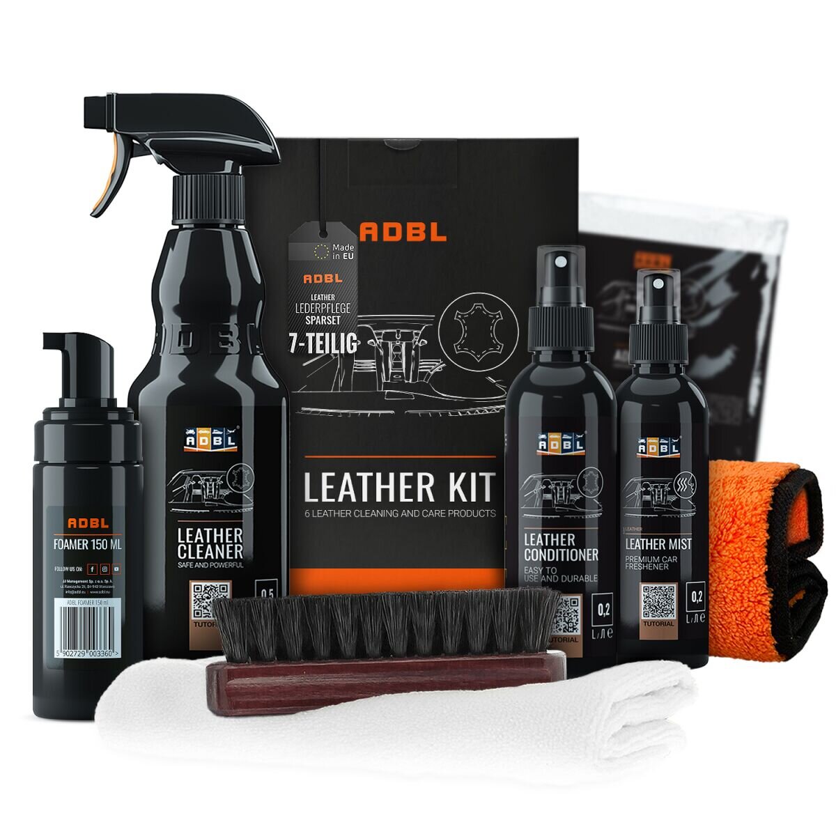 ADBL Lederpflege Set Leather Experience + Poliertuch (8-teilig)