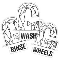 GYEON Motiv-Aufkleberset Rinse Wash Wheels,...