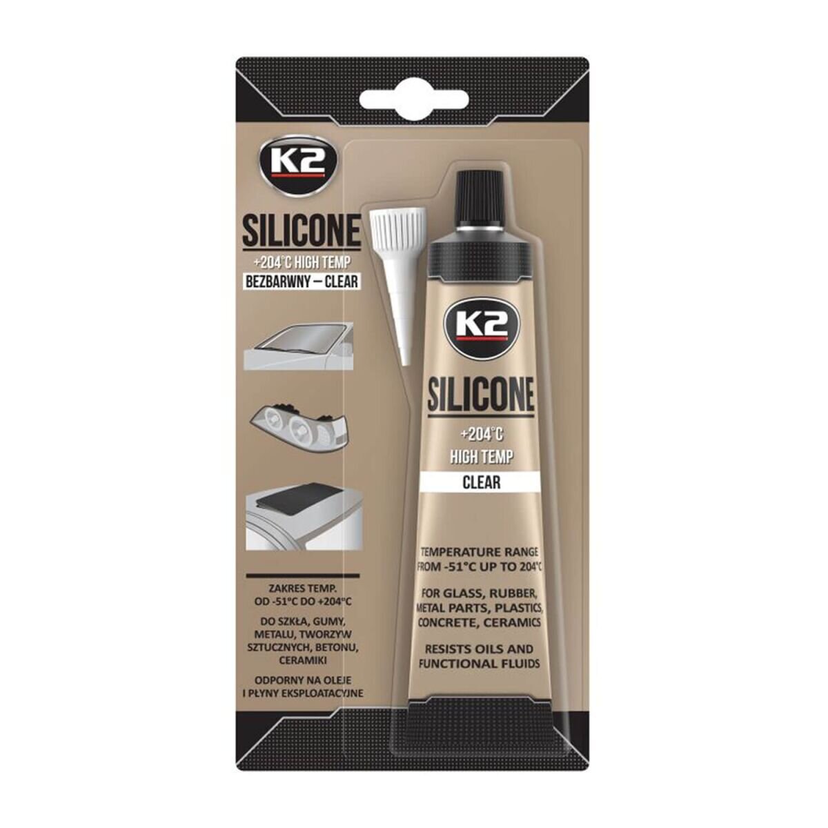 K2 Silicone +204°C Hochtemperatursilikon clear 85g