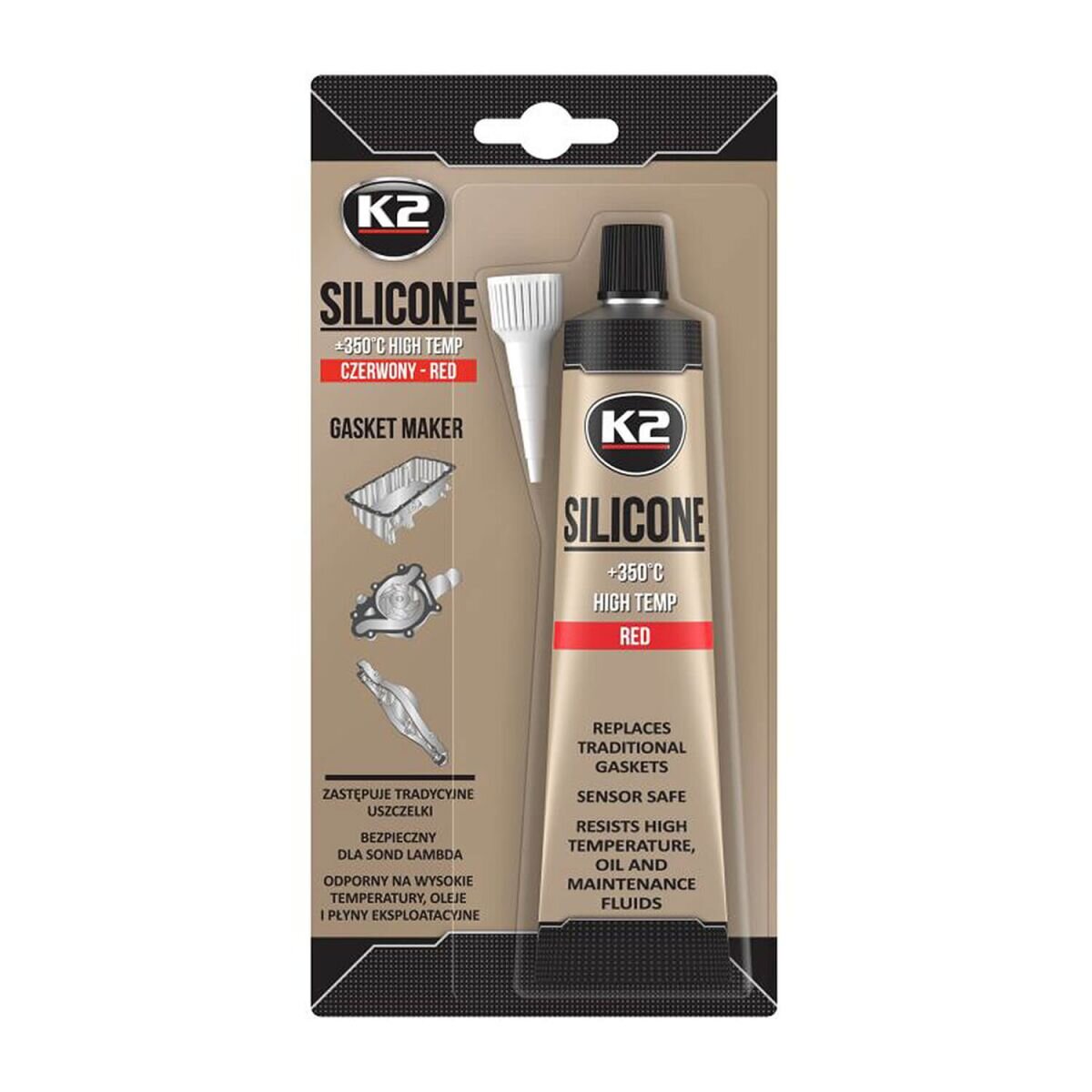 K2 Silicone +350°C Hochtemperatursilikon Red 85g
