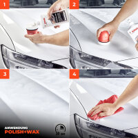 SONAX Politur Set Polish Wax Color Wei&szlig; 500ml + P-Ball + Zubeh&ouml;r (6-teilig)