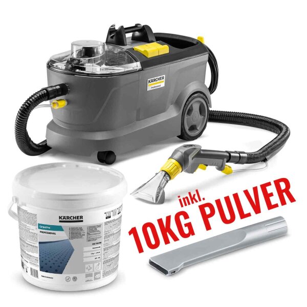 K&auml;rcher Waschsauger Set Puzzi 10/1 inkl. Fugend&uuml;se &amp; RM 760 Carpet Pro iCapsol Textilreiniger Pulver 10Kg