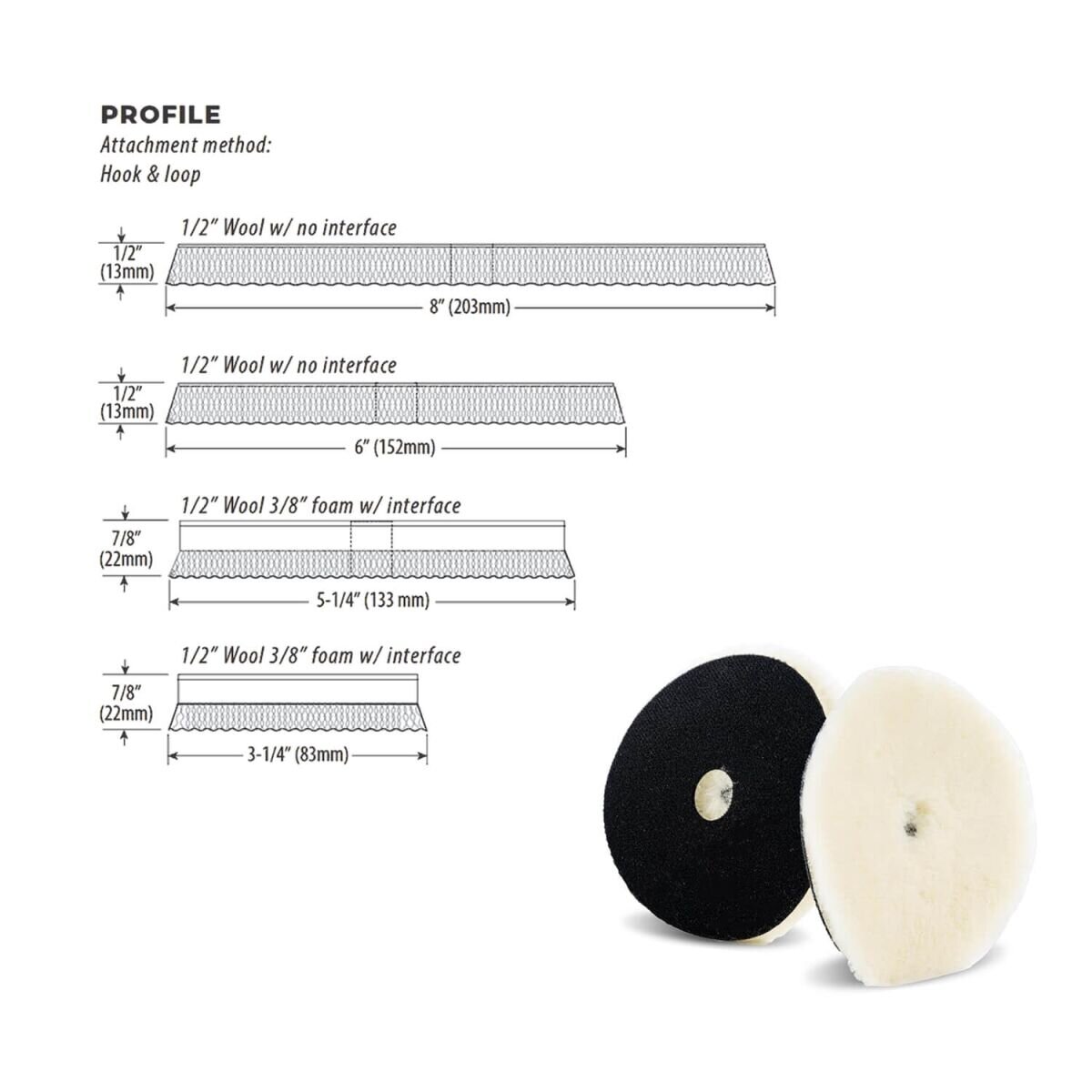 Lake Country Extra Cut Lammwoll-Pad fusselarm 75mm