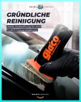 Soft99 Glas Set Glaco Glass Compound Roll On & Ultra Glaco + Mikrofasertuch (3-teilig)