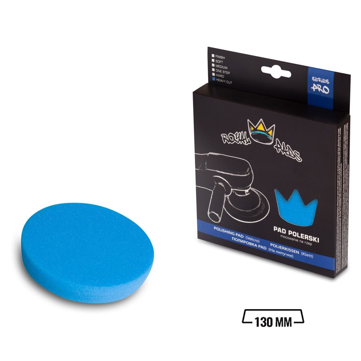 Royal Pads - PRO Heavy Cut Schaum-Polierpad 130mm blau