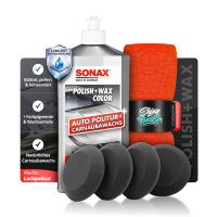 SONAX Politur Set Polish Wax Color Silber/Grau 500ml +...