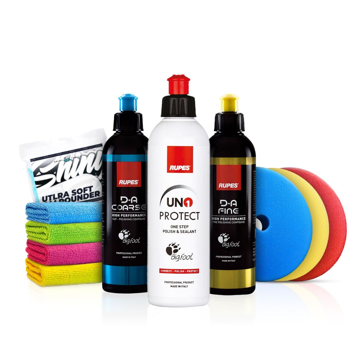 Rupes Politur Set inkl. Ø125mm Pads & Tücher