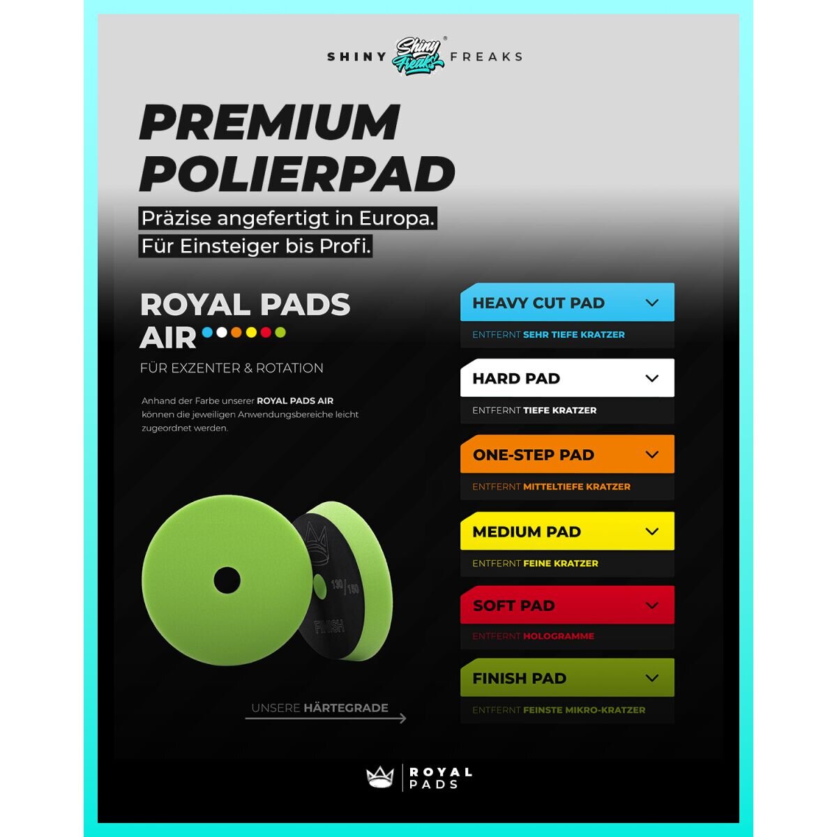Rupes Politur Set inkl. Ø125mm Pads & Tücher
