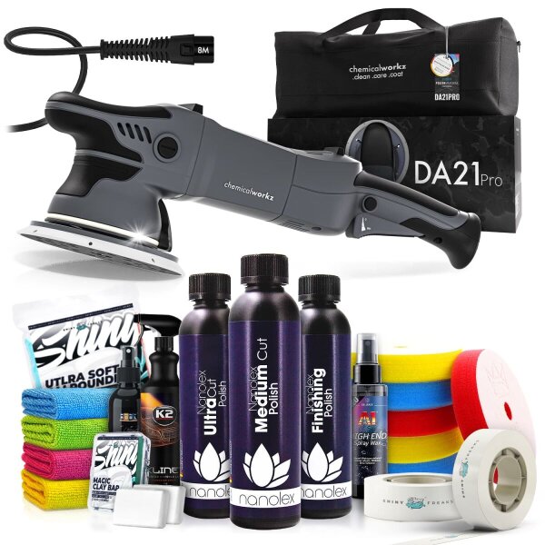 chemicalworkz DA21 Pro Poliermaschinen Set mit Nanolex Polituren &amp; Zubeh&ouml;r