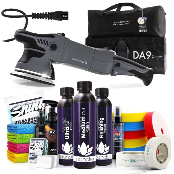 chemicalworkz DA9 Pro Max Poliermaschinen Set mit Nanolex Polituren &amp; Zubeh&ouml;r