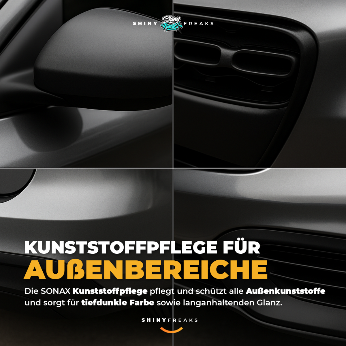 SONAX Außen-Kunststoffpflege-Set Kunststoff Neu 100ml + Zubehör (3-teilig)