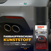 SONAX Außen-Kunststoffpflege-Set Kunststoff Neu 100ml + Zubehör (3-teilig)