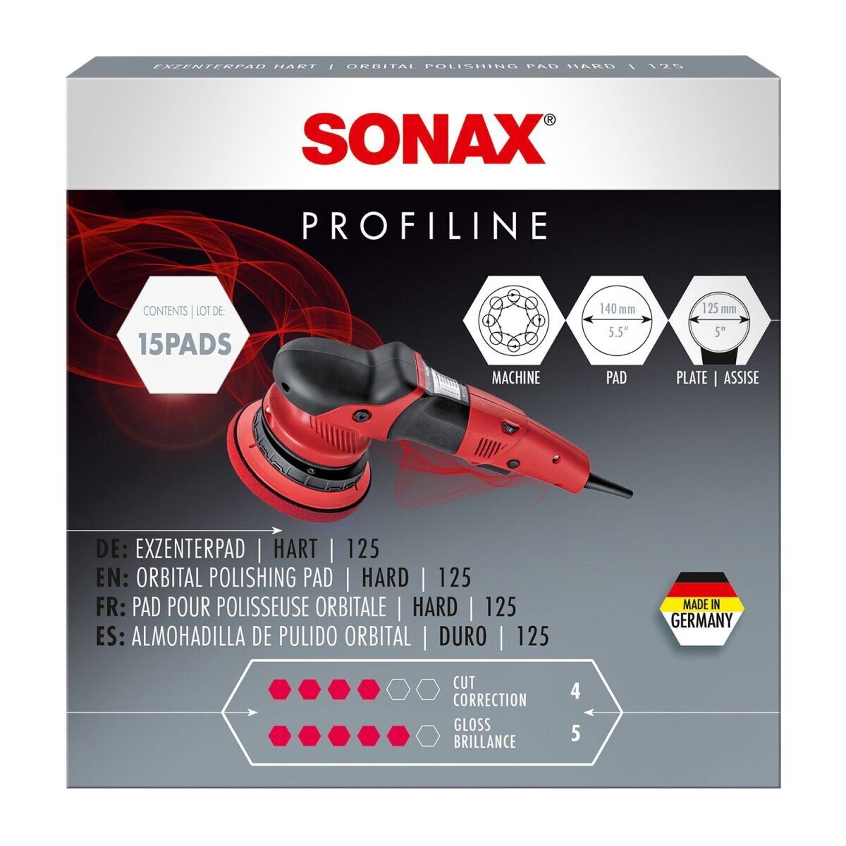 SONAX ExzenterPad hart 125mm 15Stk.