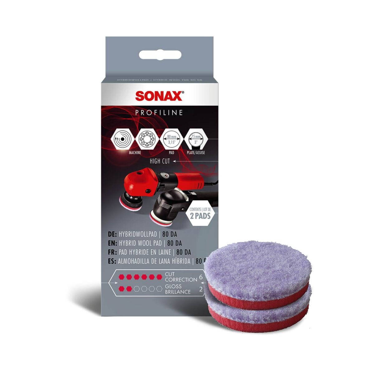 SONAX HybridWollPad 80 DA 2Stk.