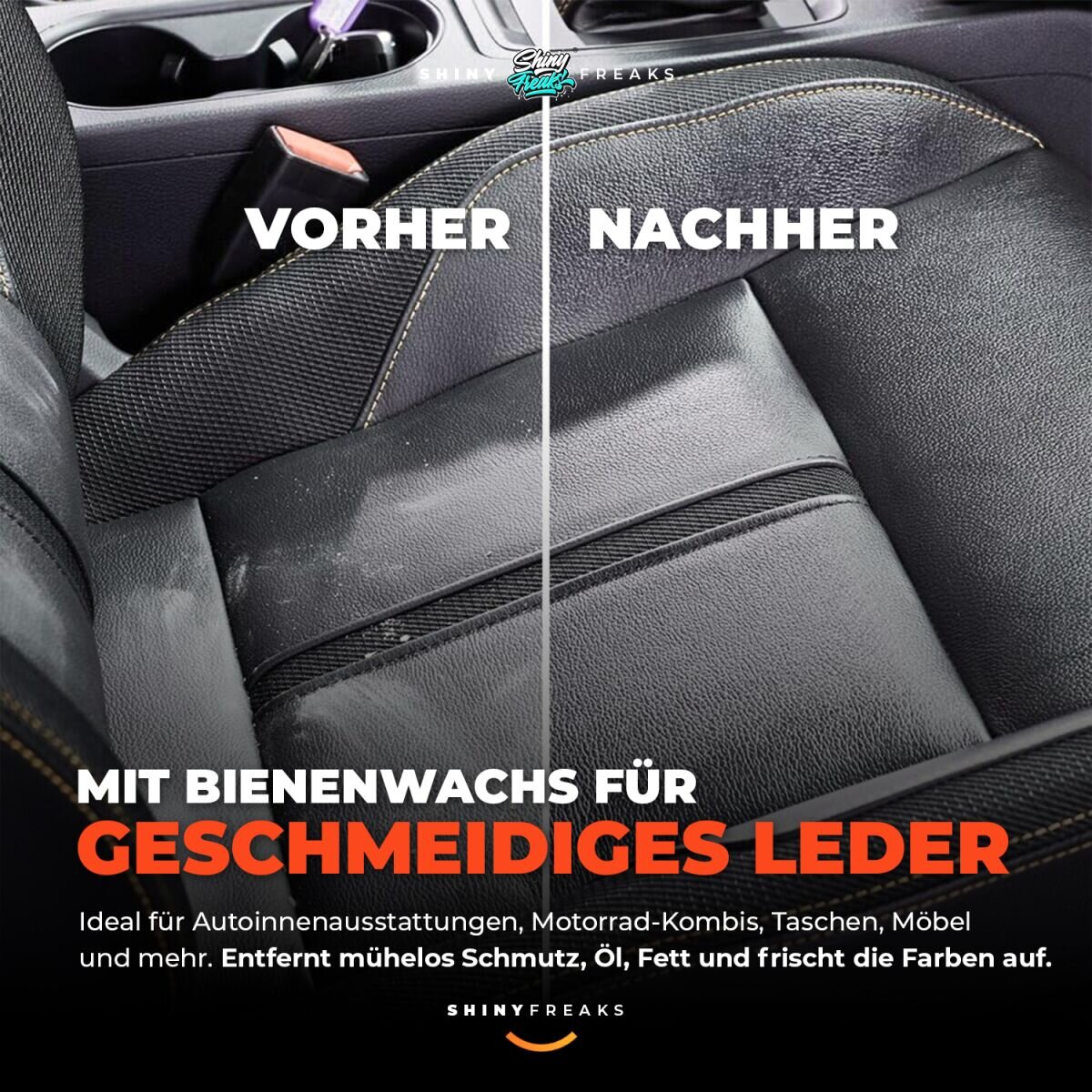 SONAX Lederpflege Set LederPflegeLotion 500ml + Zubehör (7-teilig)