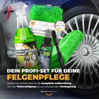 TUGA Chemie Felgenreiniger Set Alu-Teufel Spezial 500ml + Felgen Detailer + Zubehör (5-teilig)