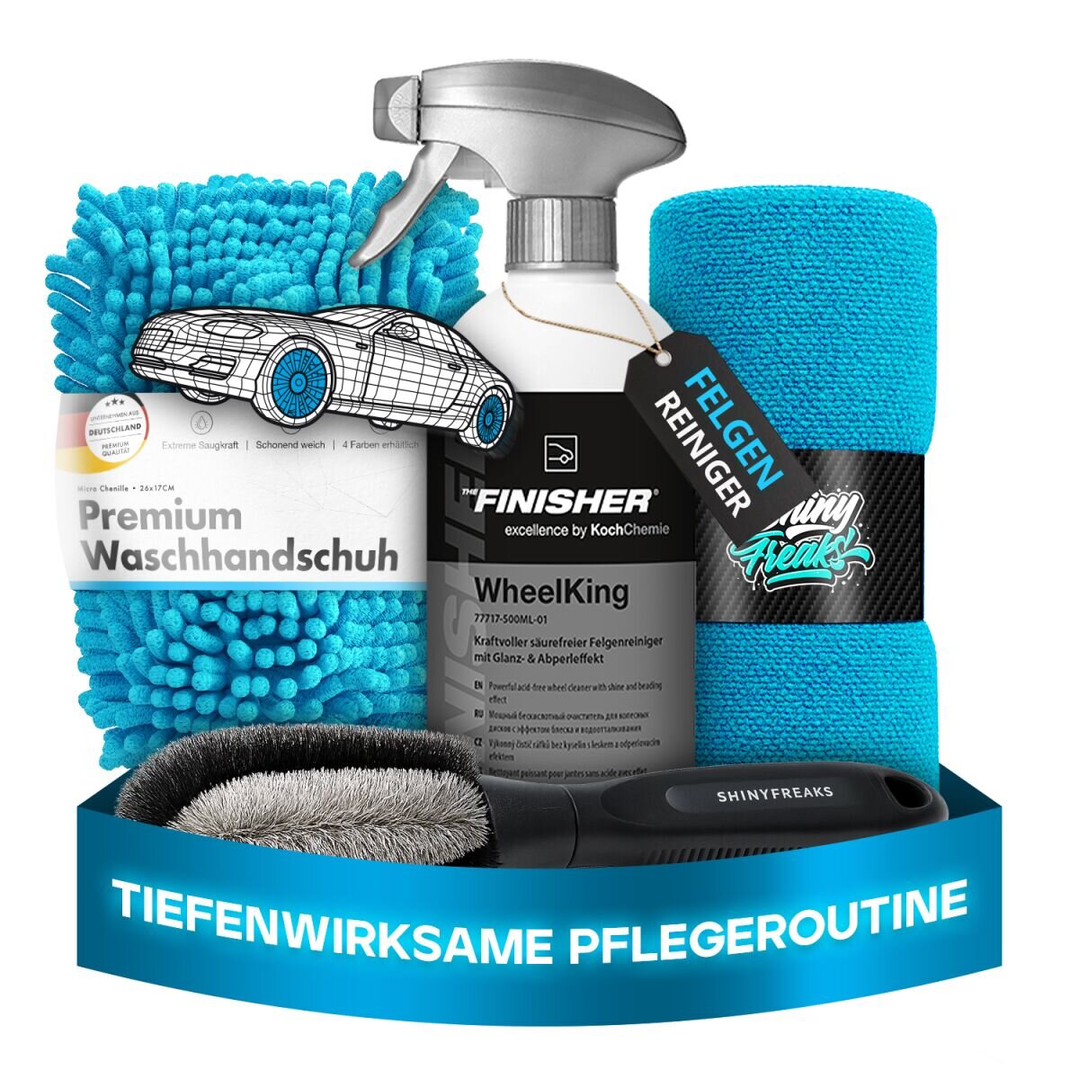 THE FINISHER by Koch Chemie Felgenreiniger Set WheelKing + Zubehör (4-teilig)