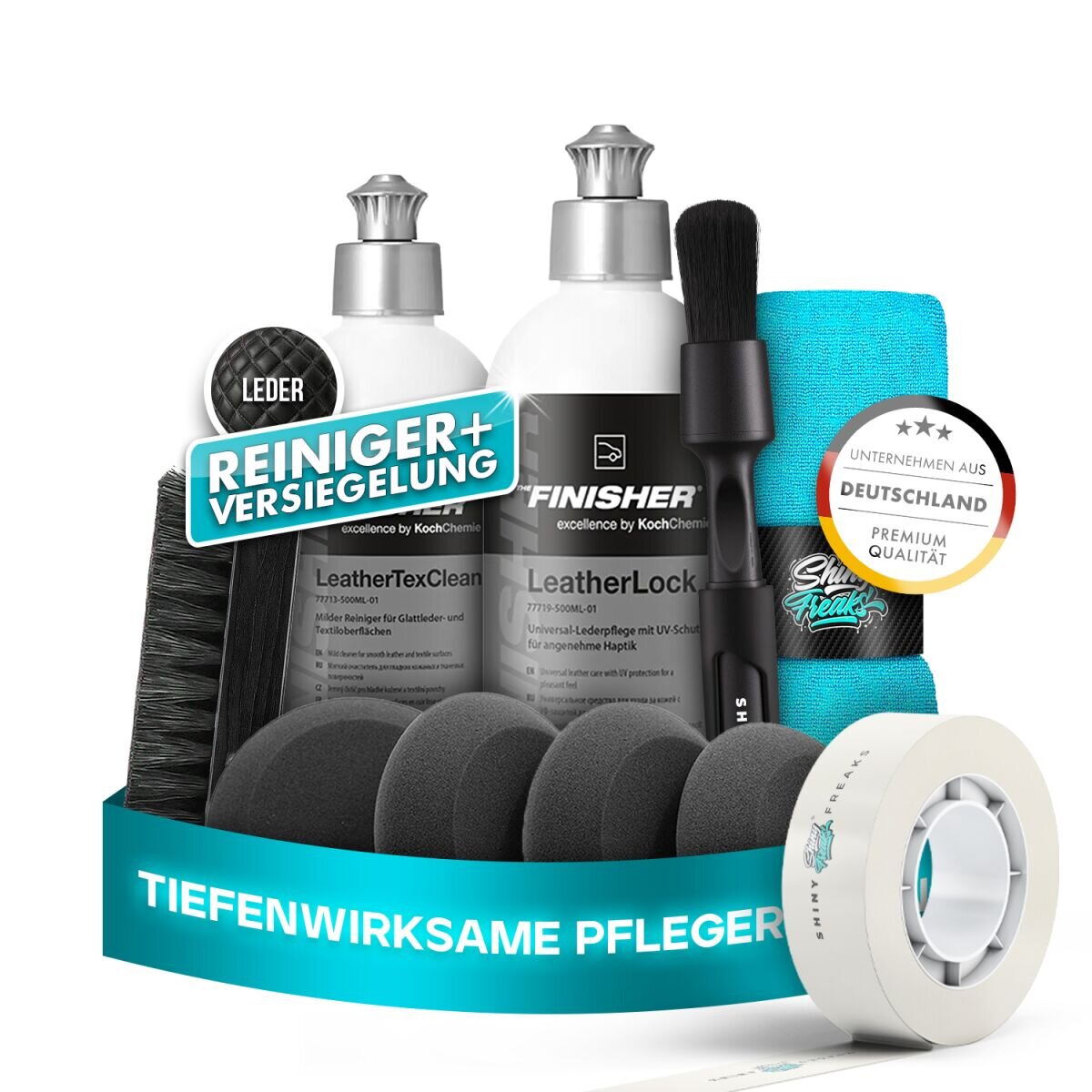 THE FINISHER by Koch Chemie Lederpflege Set Leather Lock + Zubehör (10-teilig)