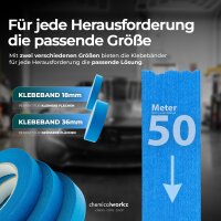 chemicalworkz Masking Tape Klebeband Blau 18mm 3Stk.