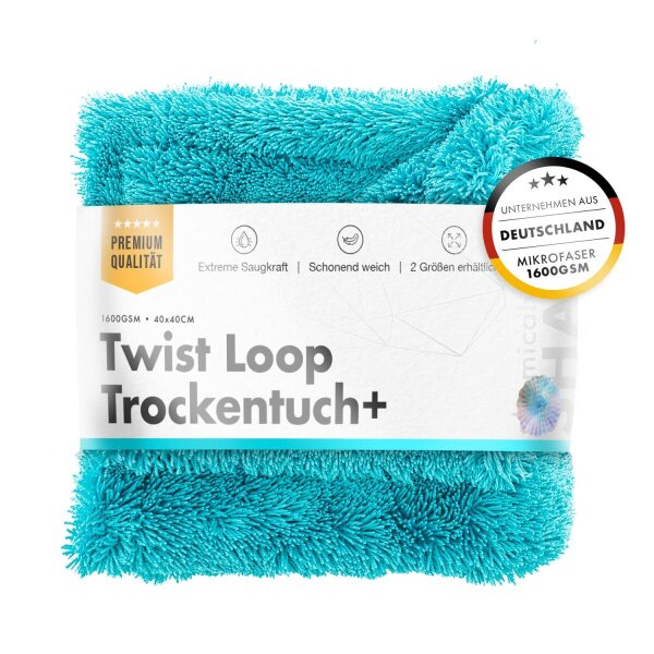 chemicalworkz Premium Twisted Towel 1600GSM T&uuml;rkis Trockentuch 40x40cm