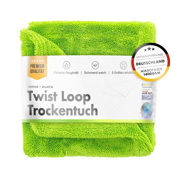 chemicalworkz Shark Twisted Loop Towel 1400GSM Gr&uuml;n Trockentuch 40x40cm