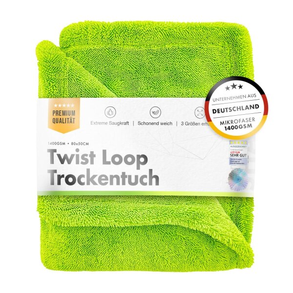 chemicalworkz Shark Twisted Loop Towel 1400GSM Gr&uuml;n Trockentuch 80x50cm
