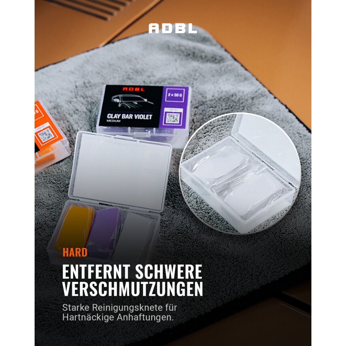 ADBL Clay Bar Grey 2x50g Reinigungsknete Hard