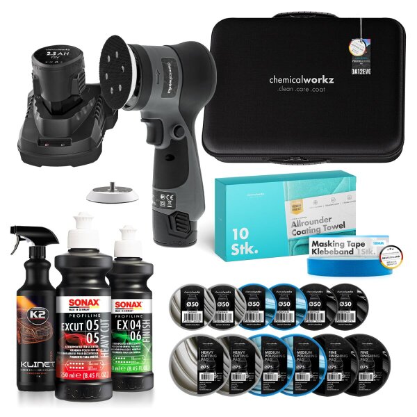 chemicalworkz Poliermaschinen Set DA12 EVO + Sonax + Zubeh&ouml;r